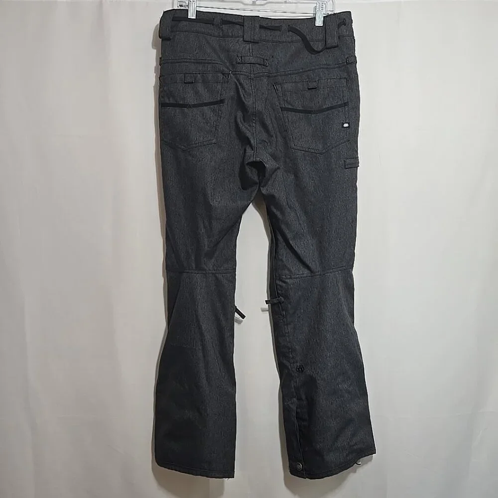 686 Snowboard Pants Mens Medium InfiDRY Reserved Raw 10,000 MM Waterproof Gray - Picture 2 of 13